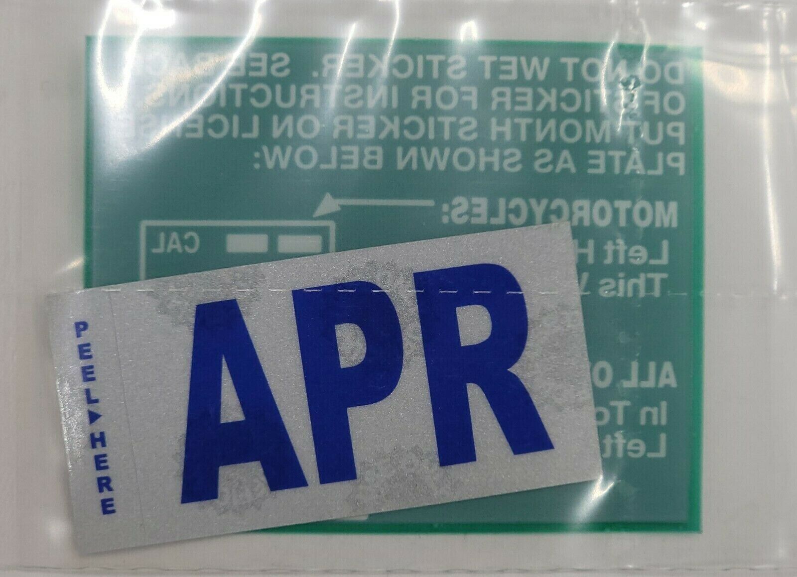 DMV MONTH TAG STICKER APRIL / APR CALIFORNIA DMV LICENSE PLATE ORIGINAL TAG