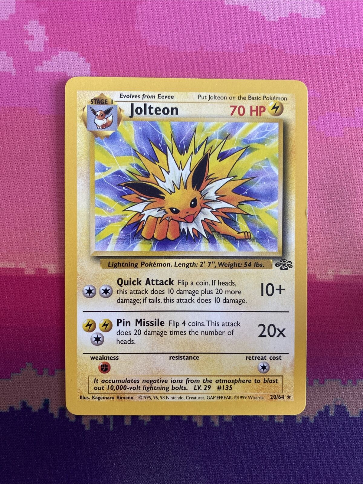 Pokemon Card Jolteon Jungle Rare 20/64 Near Mint 