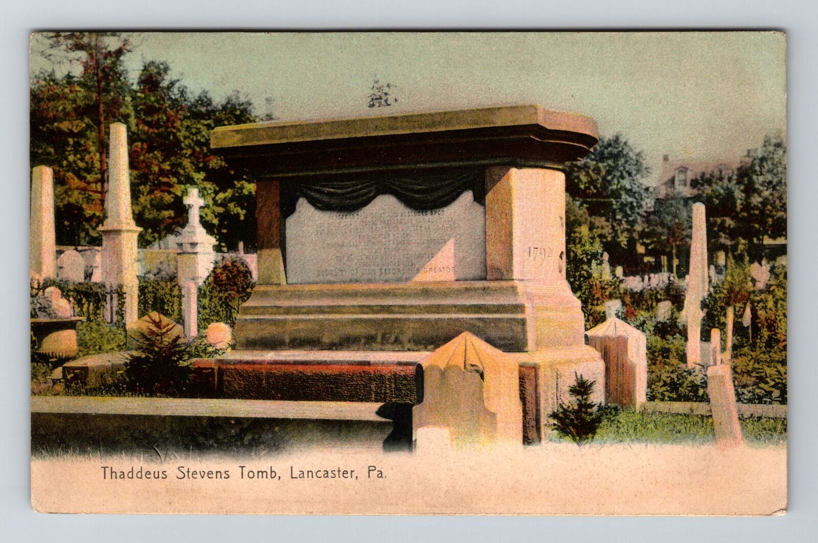 Lancaster PA-Pennsylvania, Thaddeus Stevens Tomb, Vintage Postcard