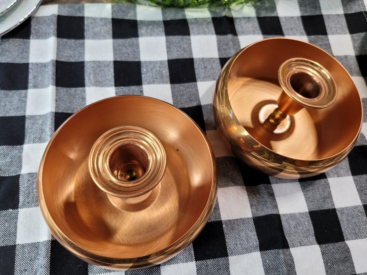 Vintage 1977 Pair Of 2 Copper Guild Candle Stick Holders