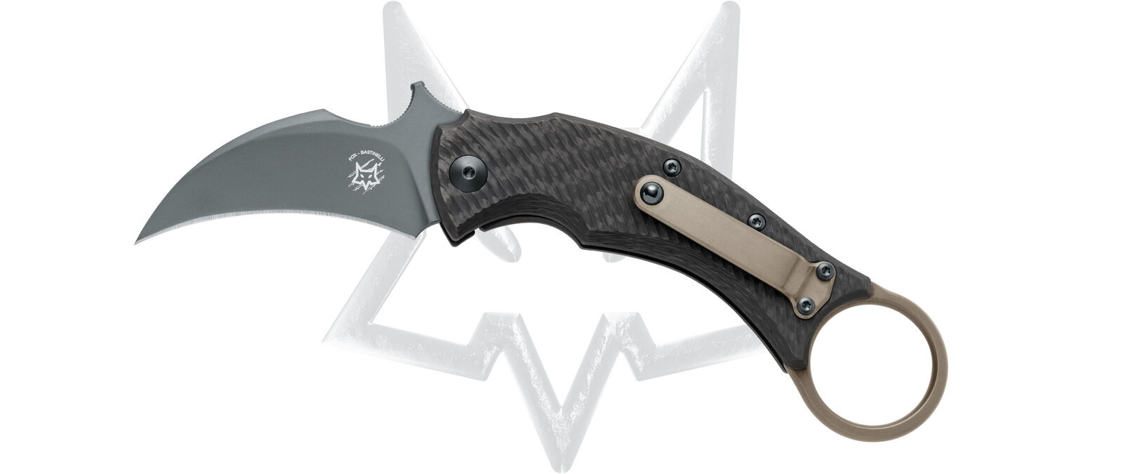 Fox Knives Black Bird FX-591TICBR Elmax Karambit Carbon Fiber Bronze