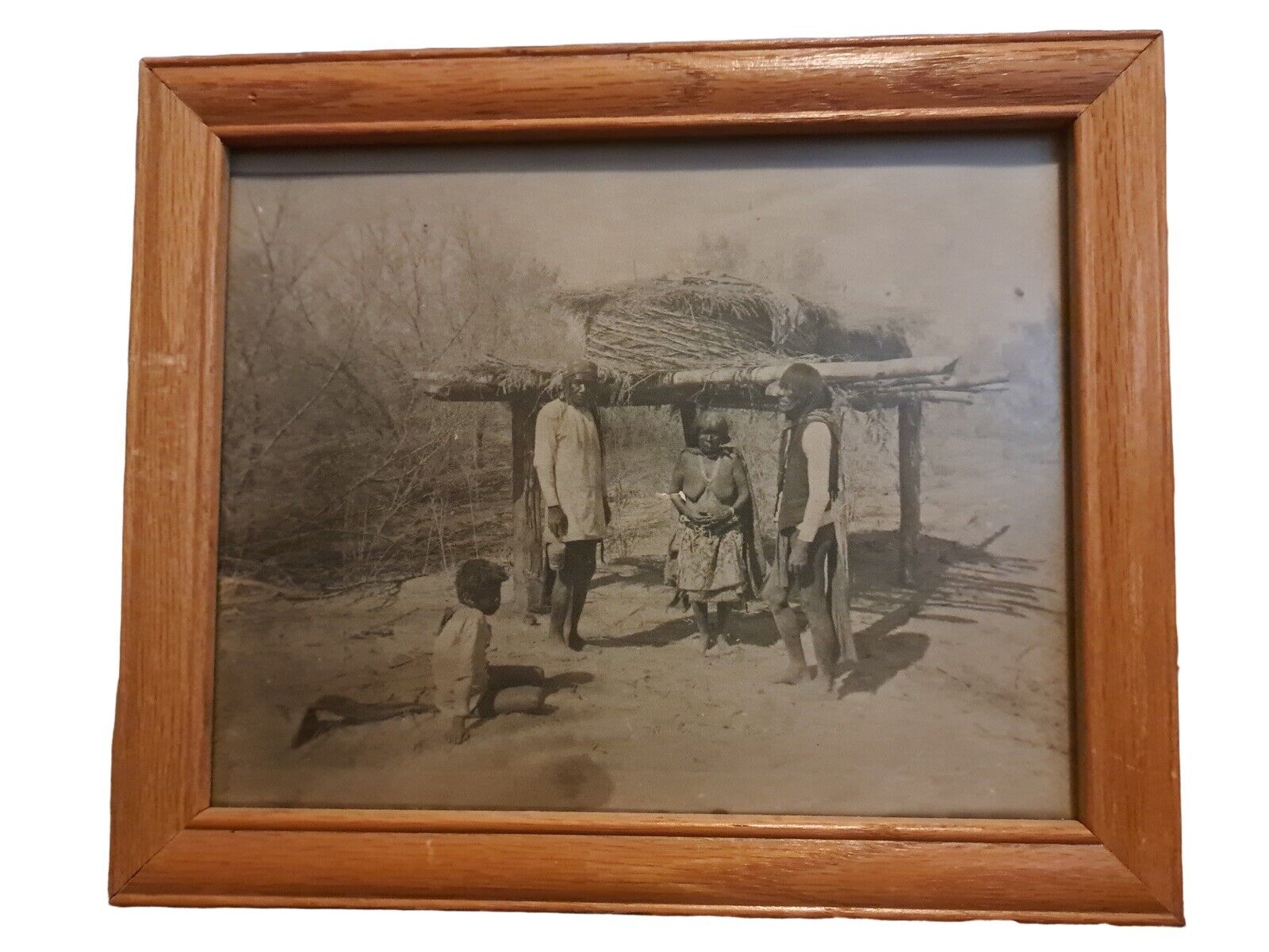 Antique Photograph Native American Family Shelter