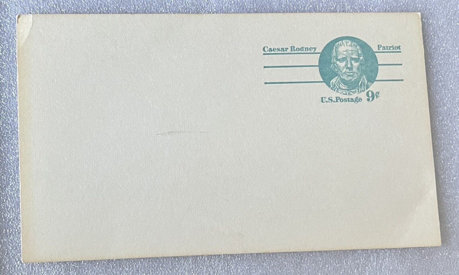 Blank U.S. Postal Card, Cesar Rodney, 9 cents, vintage postcard issued 1976