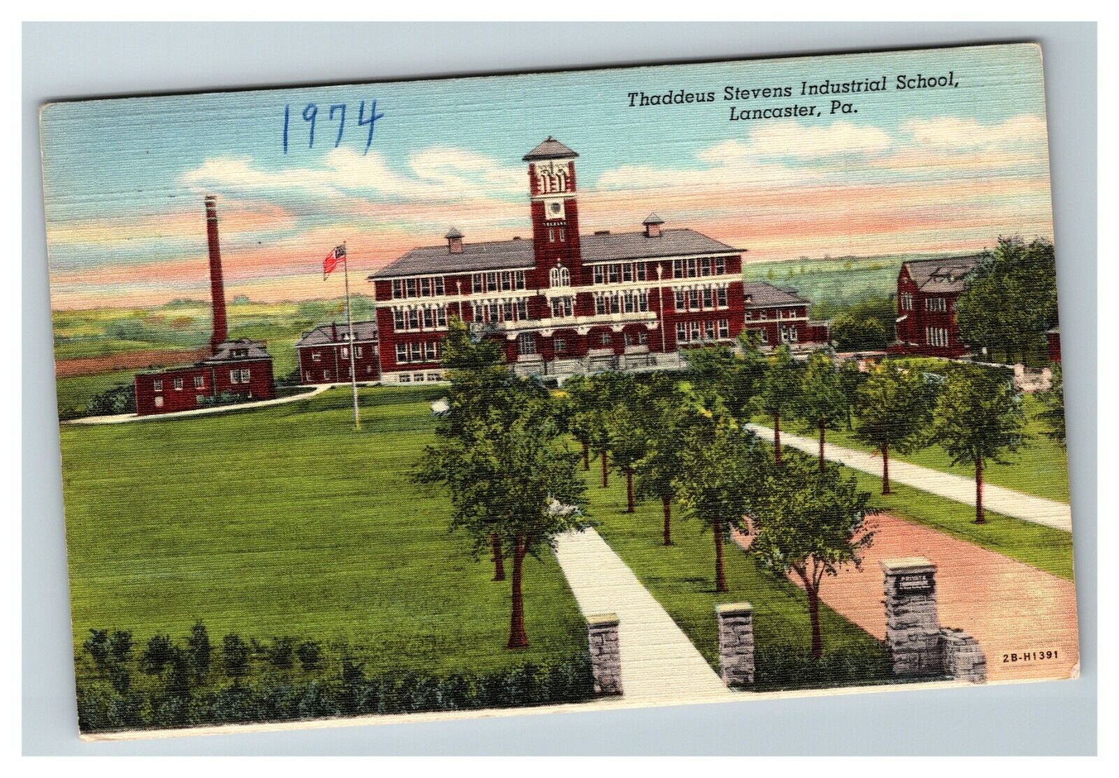 Thaddeus Stevens Industrial School, Lancaster PA Vintage Postcard