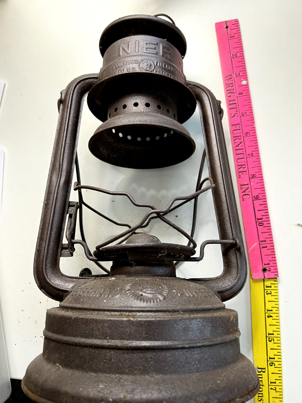 Vintage Antique Lantern, NIER NO 280, FEUERHAND, Firehand, Kerosene, Primitive