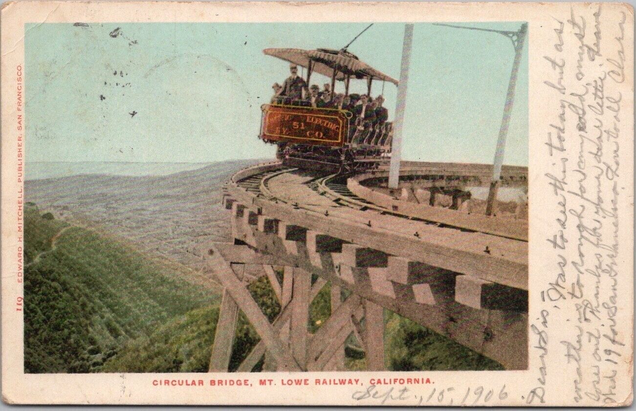 Vintage 1906 MOUNT LOWE, California Postcard \