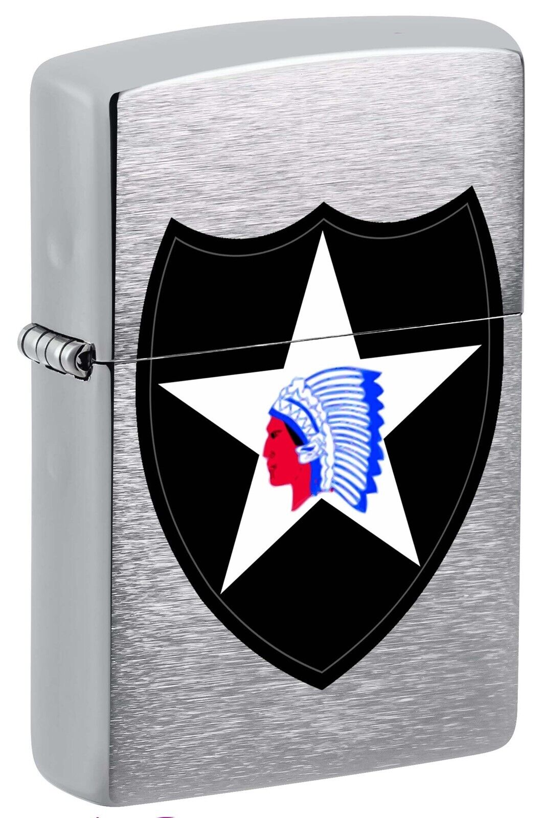Zippo U.S. Army, Second Infantry Division Lighter, Brushed Chrome NEW IN BOX