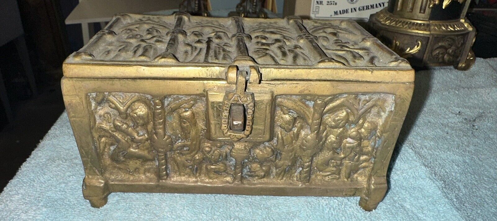 Antique Vintage French Revival Brass Box