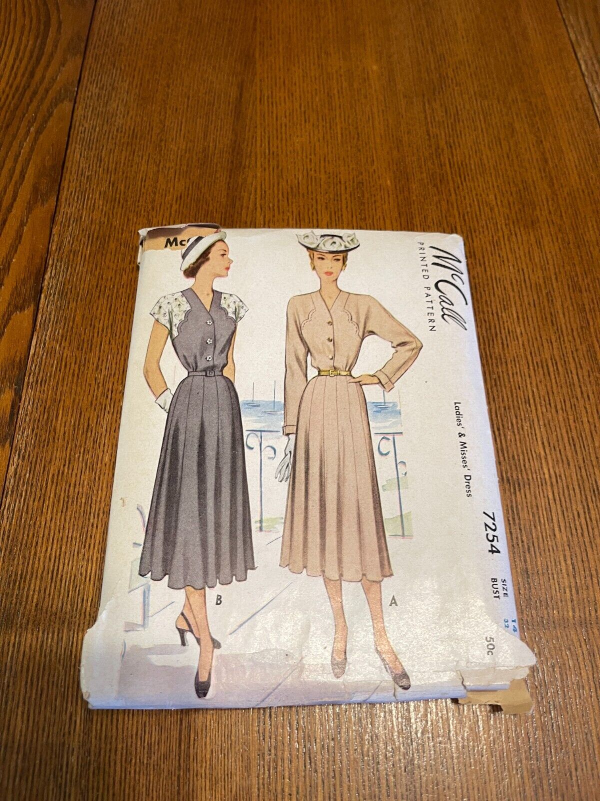 VTG 1948 McCALL Couture Dress Pattern
