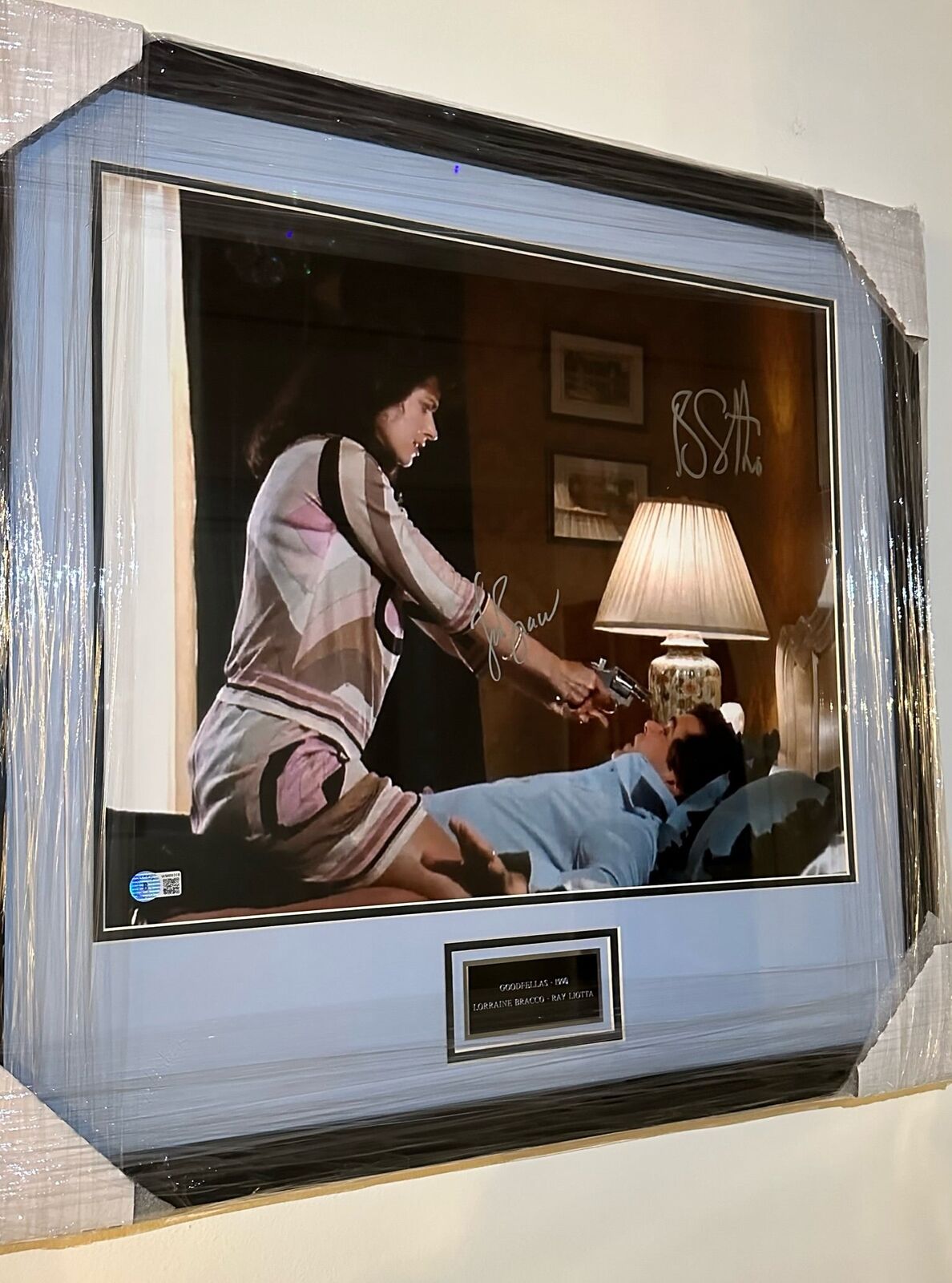 Lorraine Bracco Ray Liotta Dual Autographed Framed Goodfellas Photograph