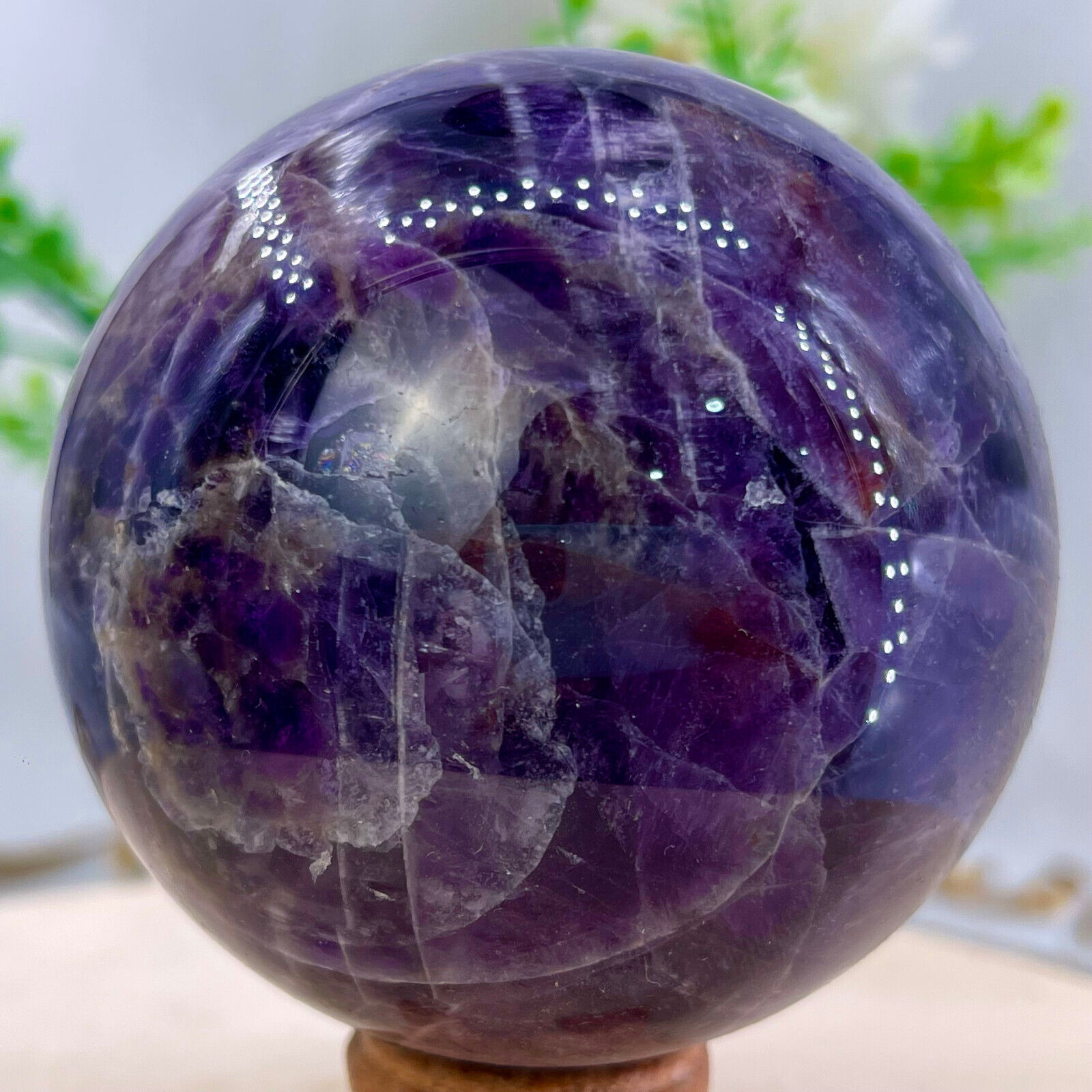 1.2LB Natural Dream Amethyst Quartz Crystal Sphere Ball Healing