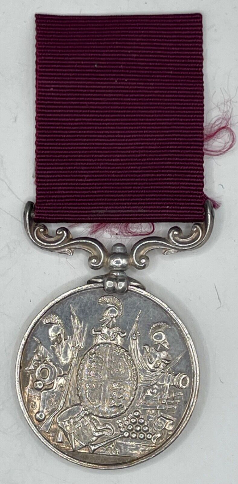 RARE ORIGINAL BRITISH ARMY LS&GC MEDAL OFFICIALLY IMPRESSED NAMED WARWICKSHIRE