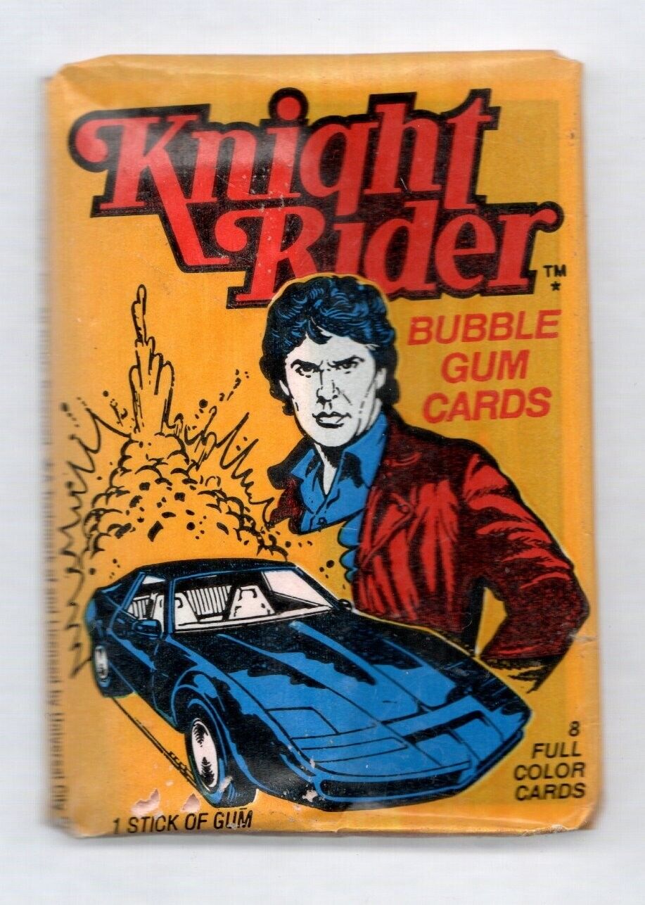 1982 DONRUSS KNIGHT RIDER TRADING CARDS WAX PACK 1 SEALED PACK DAVID HASSELHOFF