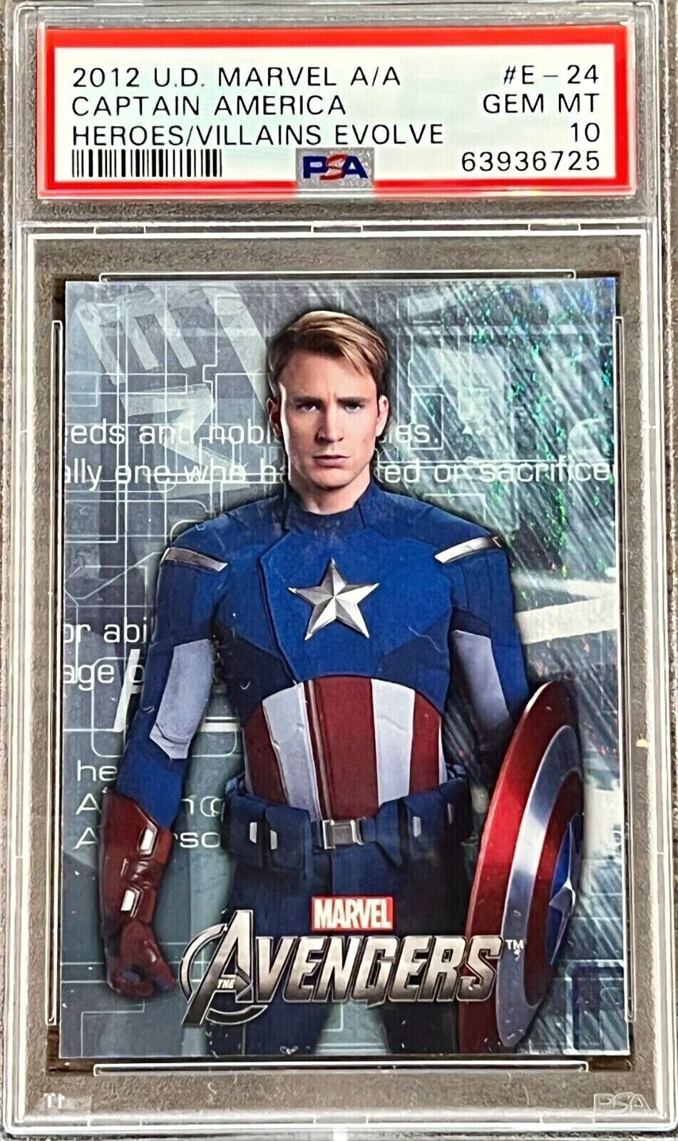 2012 Marvel Avengers Captain America #E-24 PSA 10 GEM MINT (RARE: Population 5)