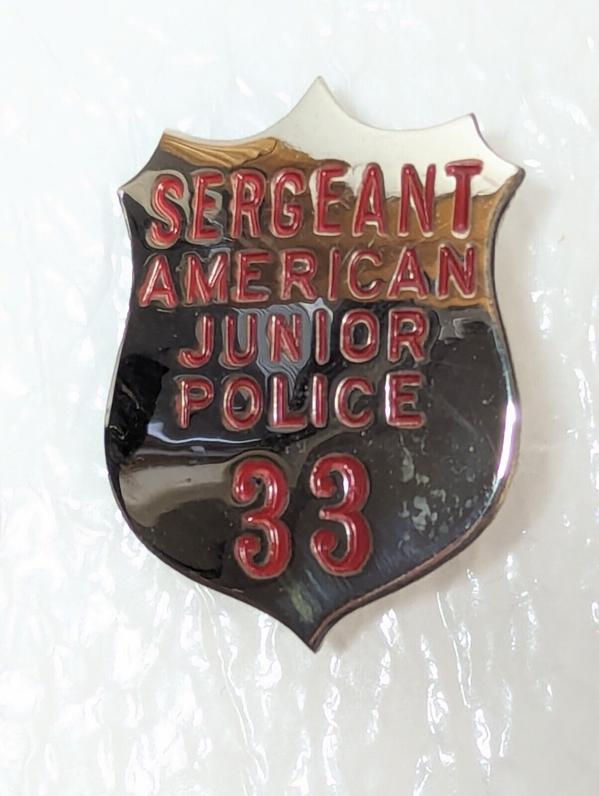 Vintage Sergeant American Junior Police Mini Badge Lapel Pin 33
