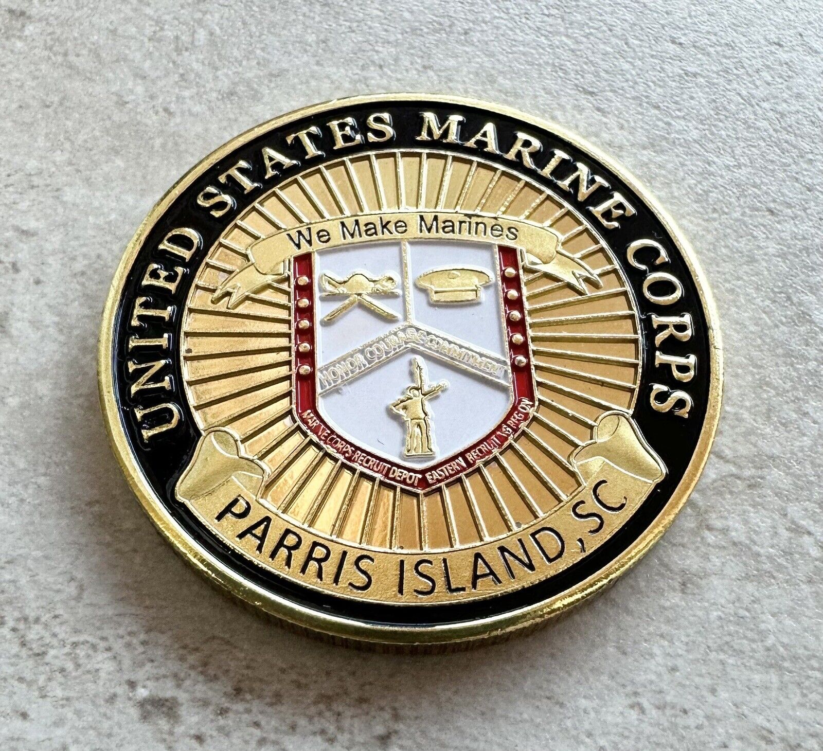 Challenge Coin U.S. MARINE CORPs PARRIS ISLAND CHALLENGE COIN