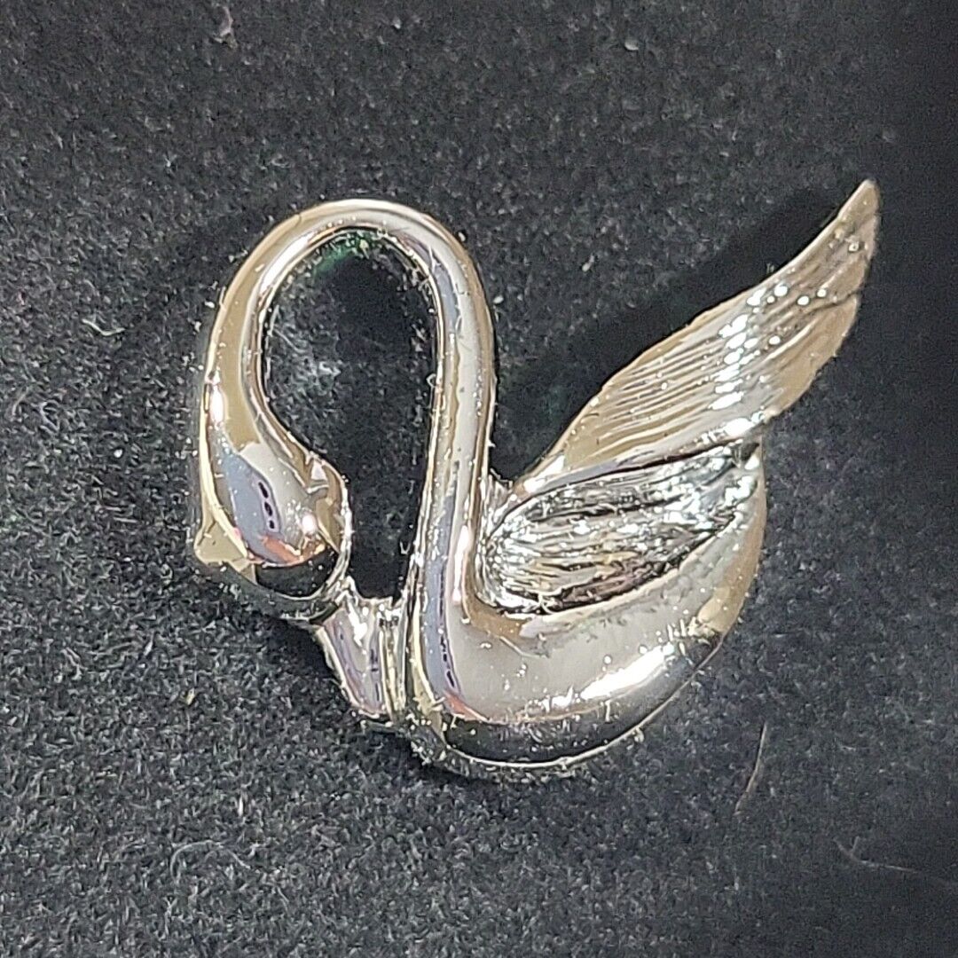 Vintage Sarah Coventry SC Swan Silver Tone Tie Tac Lapel Pin In box