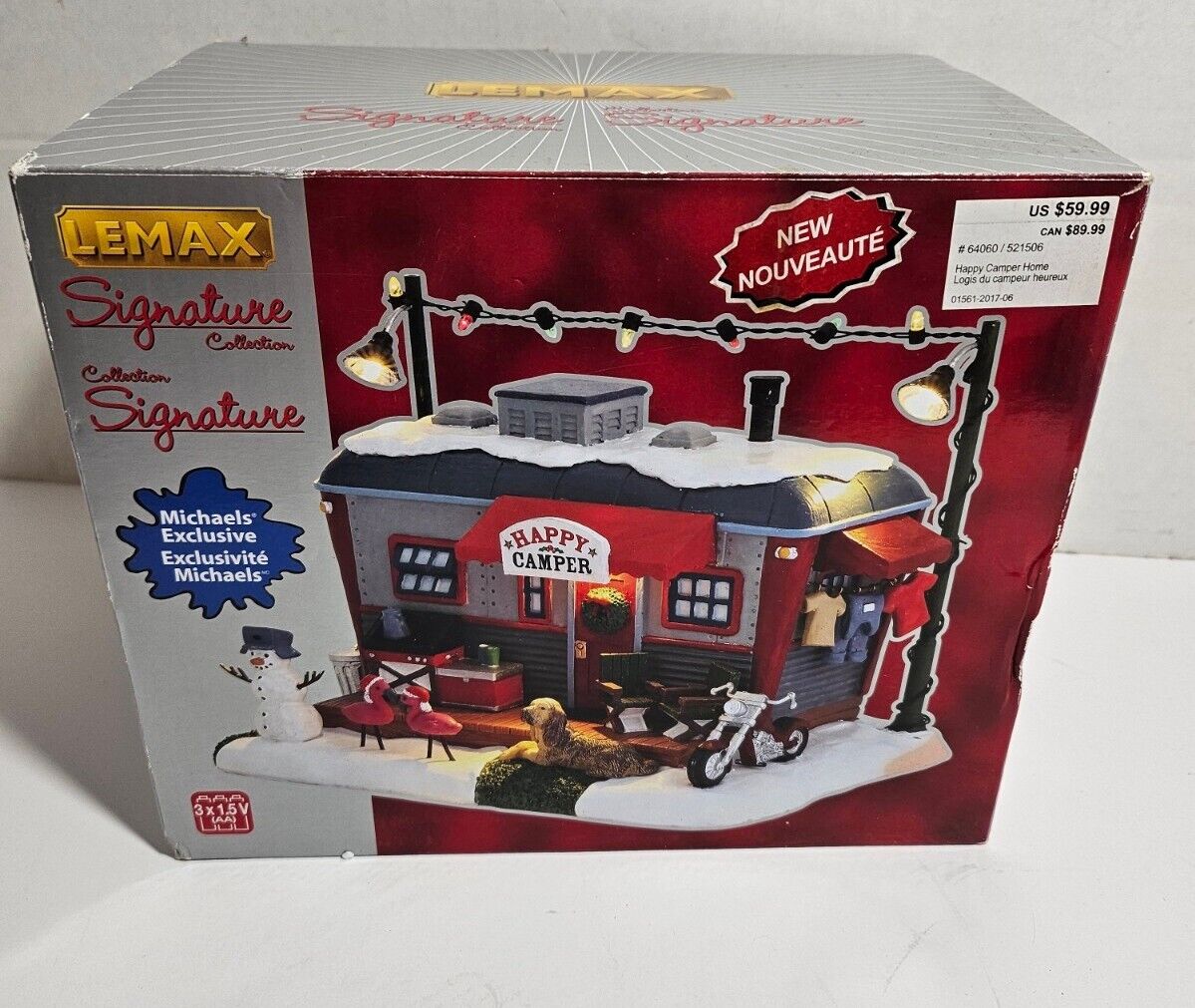 Lemax Happy Camper Home -Trailer RV - Battery Powered Christmas Village #64060MC