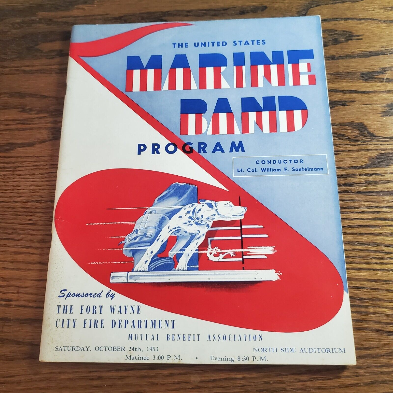 October 24 1953, U.S. Marine Band Program, Concert at North Side Fort Wayne Fire