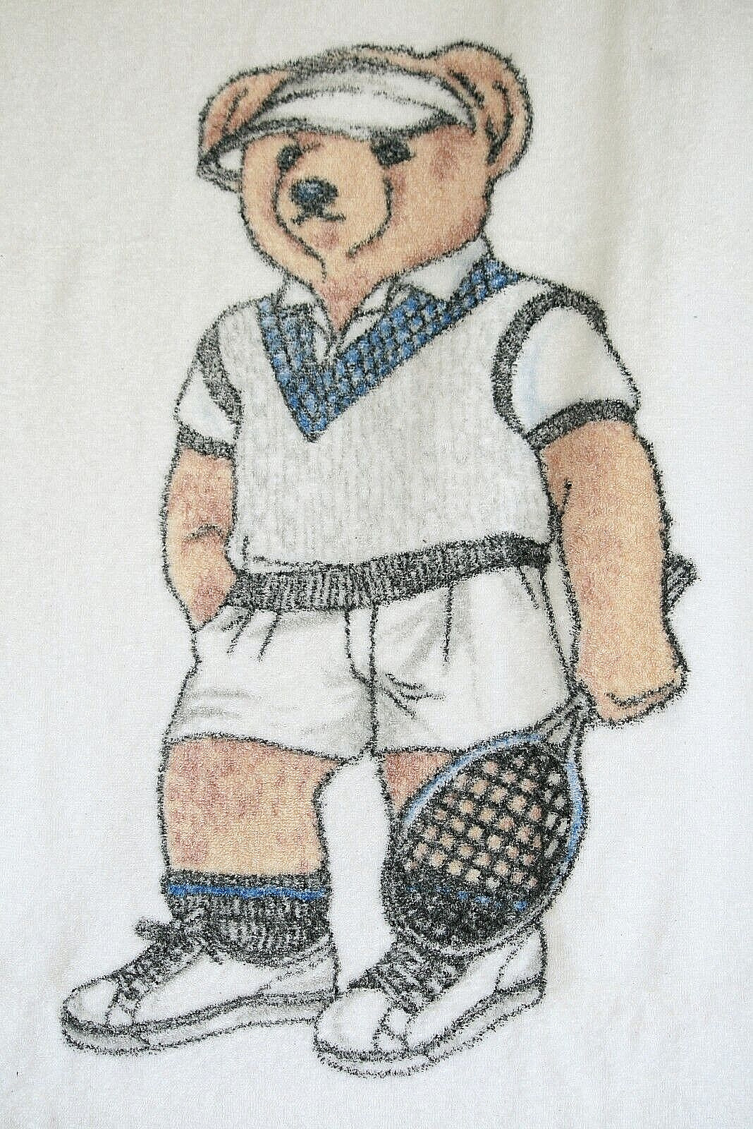 Vintage Ralph Lauren Sport Tennis Bear Swimming Beach Towel 100% Cotton
