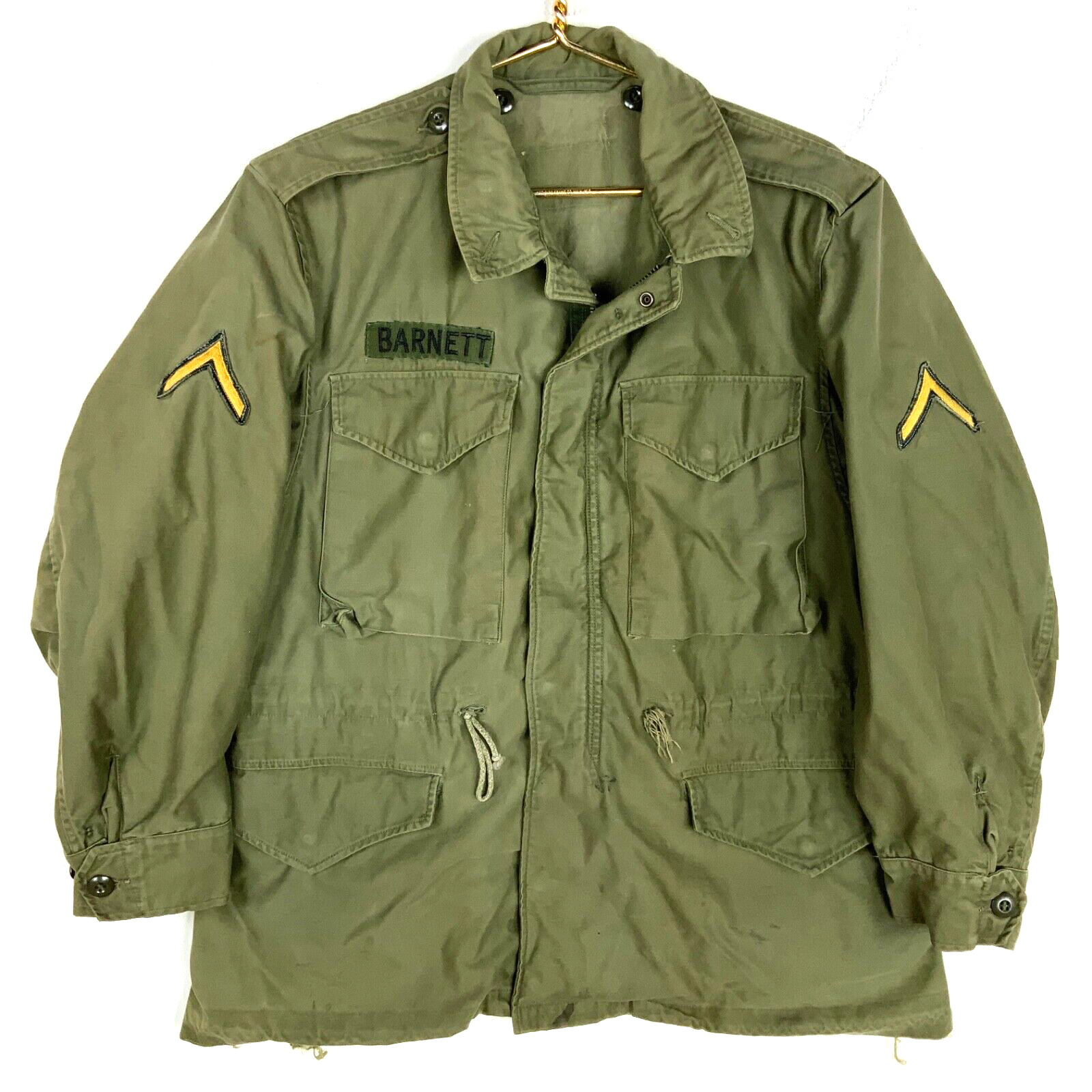 Vintage Military Og 107 Jacket Size Small Green Vietnam Era 70s