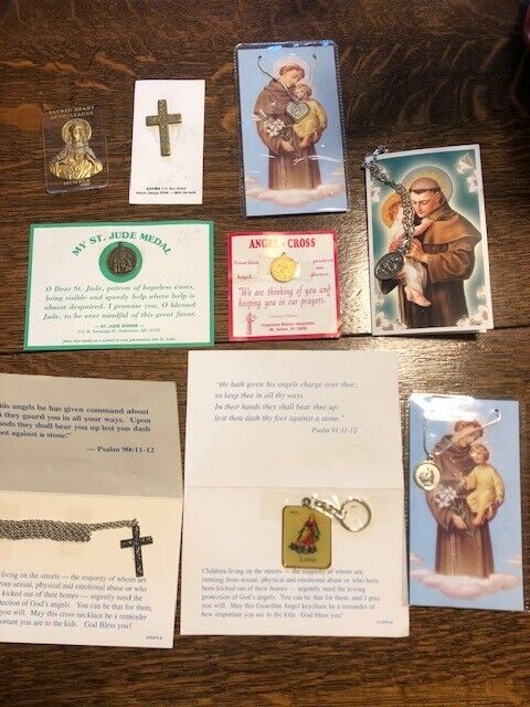 Vintage TINY CATHOLIC Religious Saint Medals Lot of 9