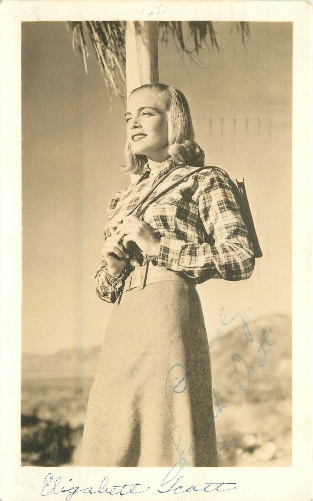 RPPC Postcard 1948 Lizabeth Scott Movie Star Actress Autograph 23-3715