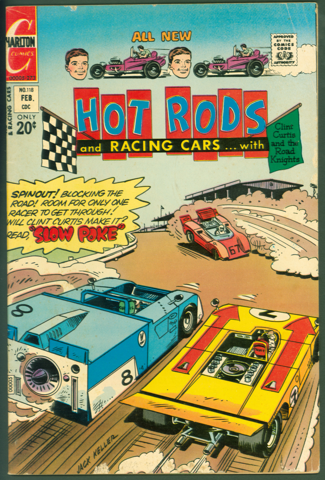 VTG 1973 Charlton Comics Hot Rods & Racing Cars #118 FINE-  Slow Poke