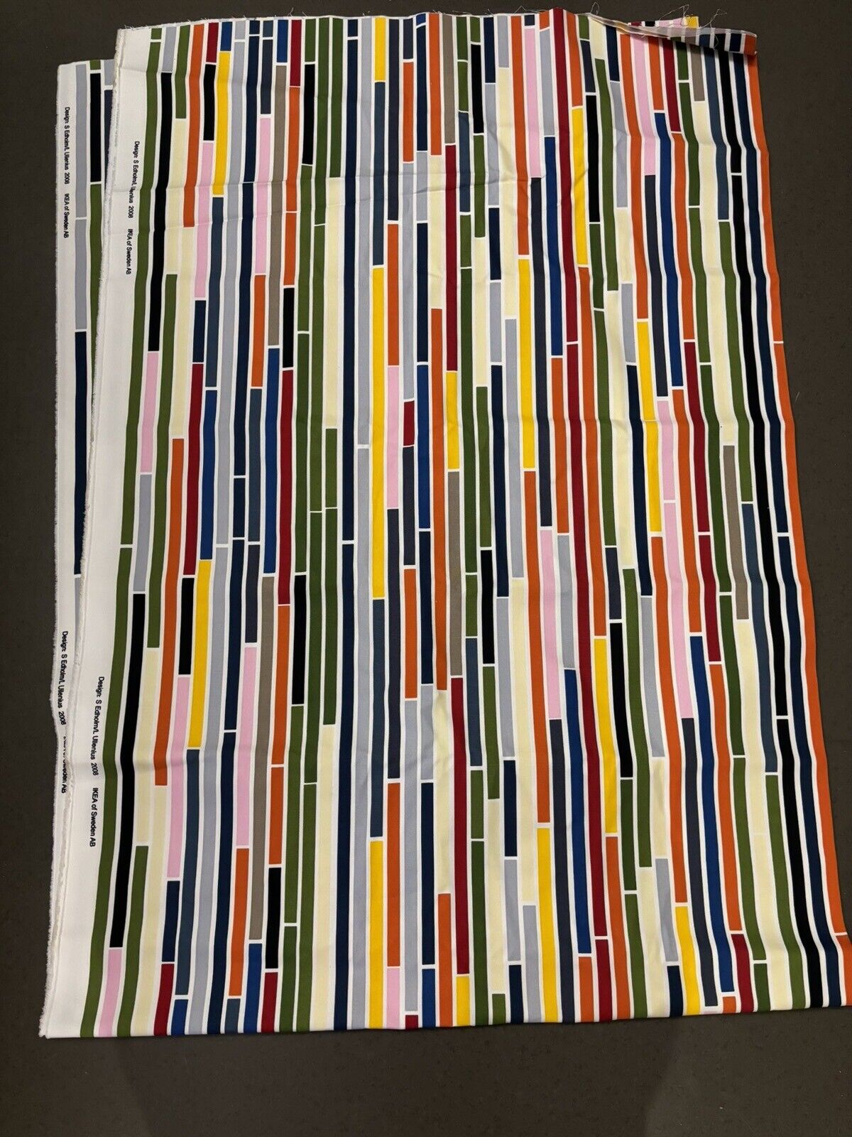 Canvas Bright Striped Edholm/L Ullenius 2008 Fabric 60 X 80” IKEA Sweden