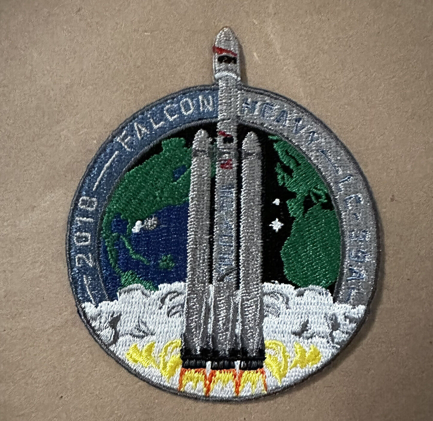 Original SpaceX FALCON HEAVY 2018 First Launch Mission Patch NASA Falcon 9 3”