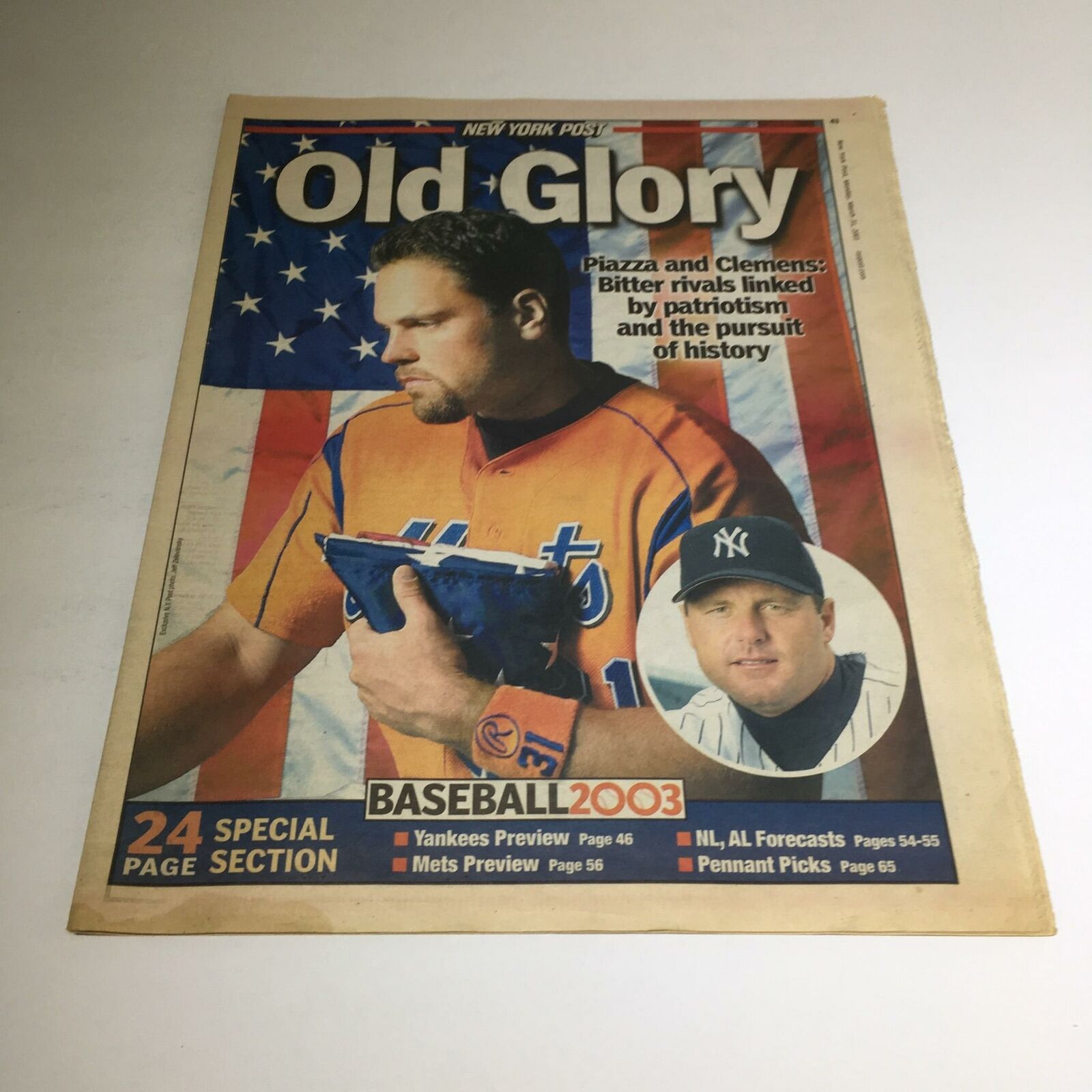 New York Post: March 31 2003, Old Glory, Baseball 2003