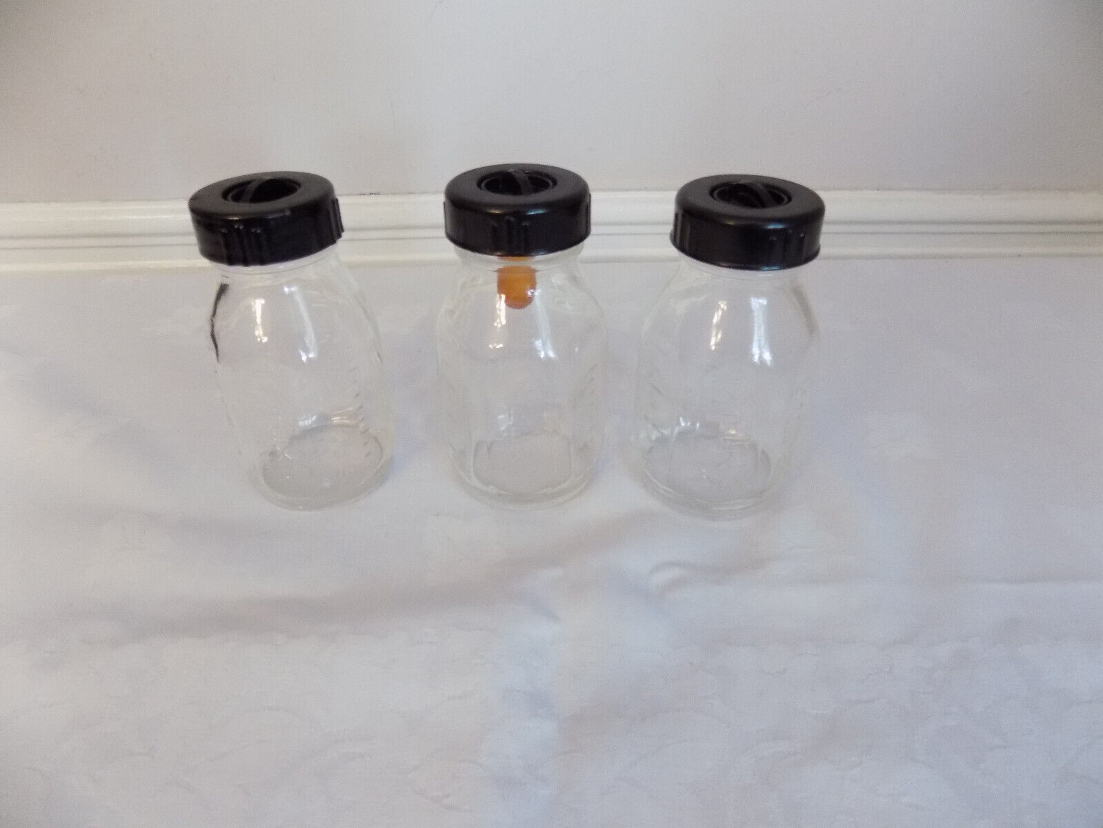 Rare Vintage Pyrex Evenflo Glass Baby Bottles Pyramid 4oz Lot Of 3 Brand New