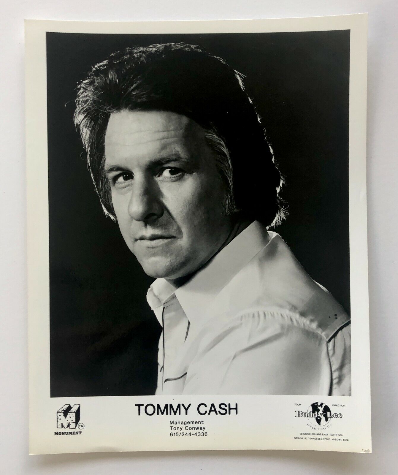 1970s Tommy Cash Press Promo Photo American Country Singer Artist Headshot