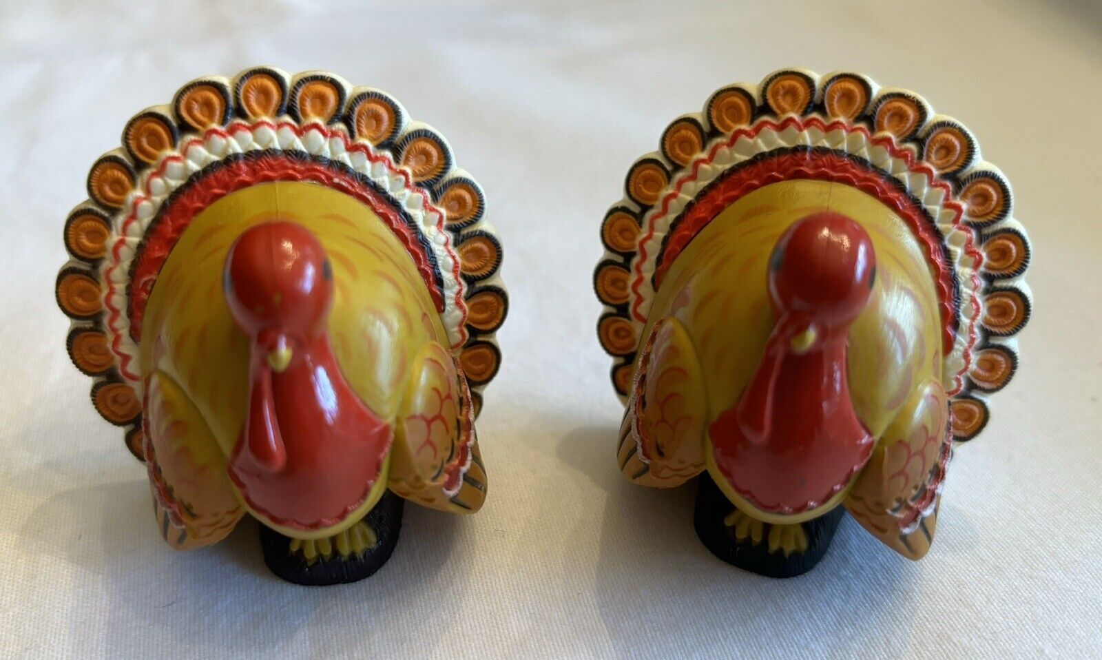 Pair/2 Vintage Hallmark Merry Miniatures Thanksgiving Turkeys EUC