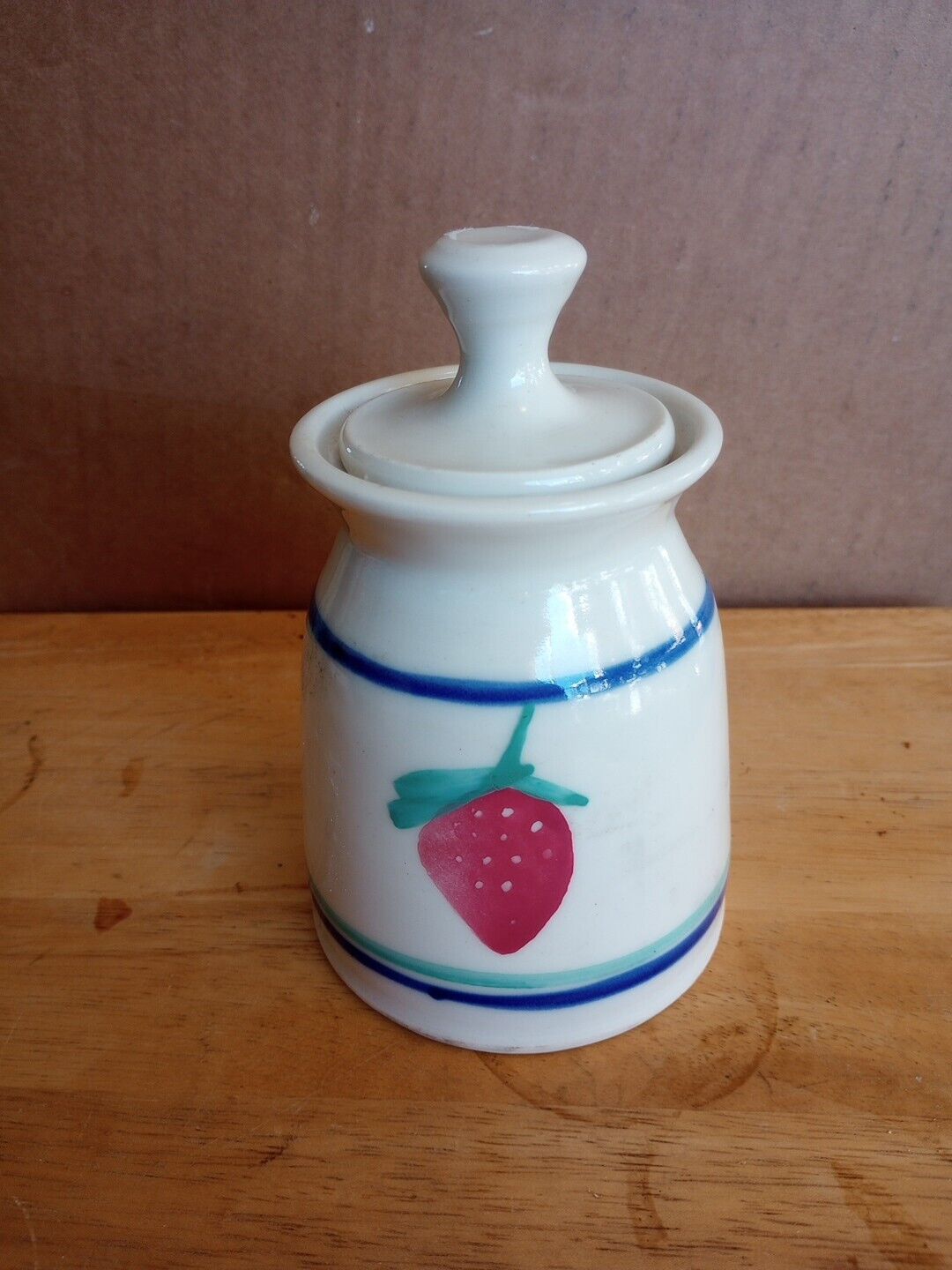 Old World Pottery Cherryfield MAINE Strawberry Sugar Dish by Mann Handmade Mint