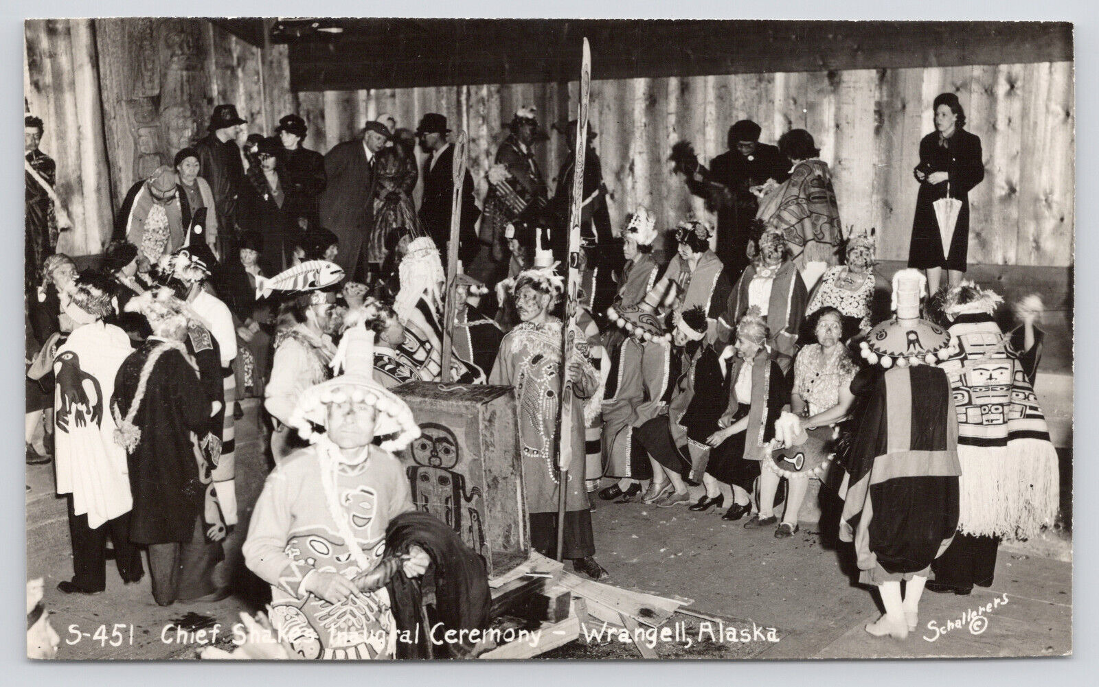 Wrangell Alaska RPPC  Indian Chief Shakes Inaugural Ceremony AK c1935