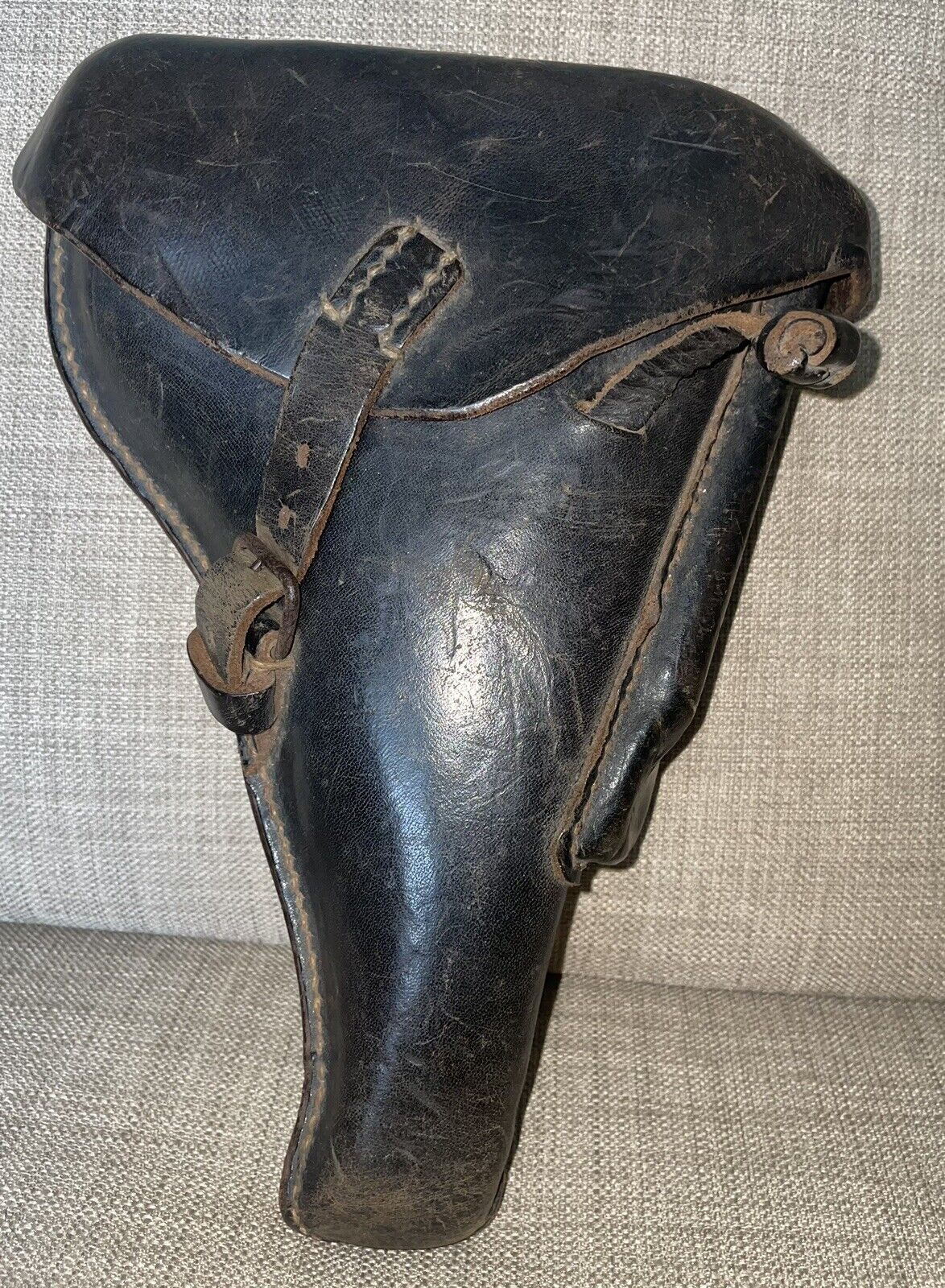 Vintage WWII German Military Walther / Mauser P38 HARDSHELL LEATHER HOLSTER