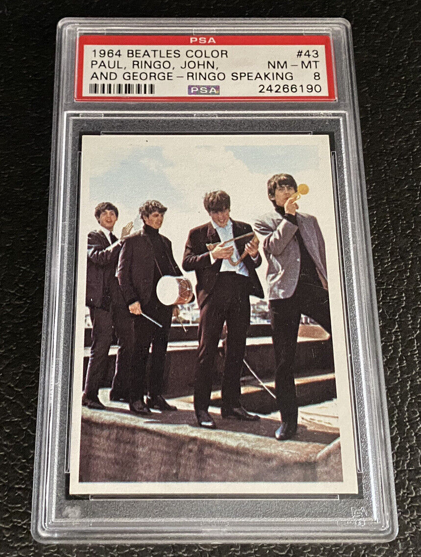 PSA 8 Paul McCartney Rookie Card 1964 Beatles Color #43 Topps John Lennon Ringo