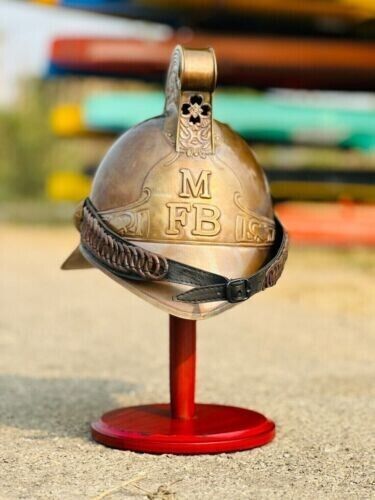 British Fire Cheif Victorian Helmet Napoleonic Authentic Brass Fireman Helmet
