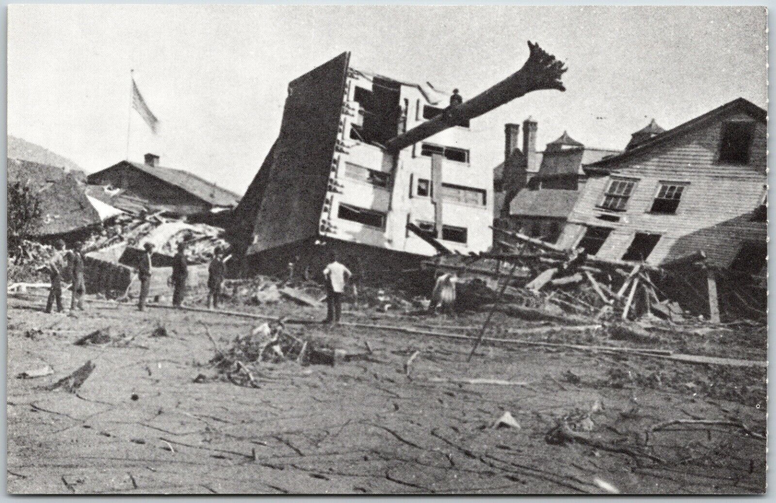 Shultz Home, Main & Union Streets, Johnstown, Pennsylvania Flood 1889 - Postcard