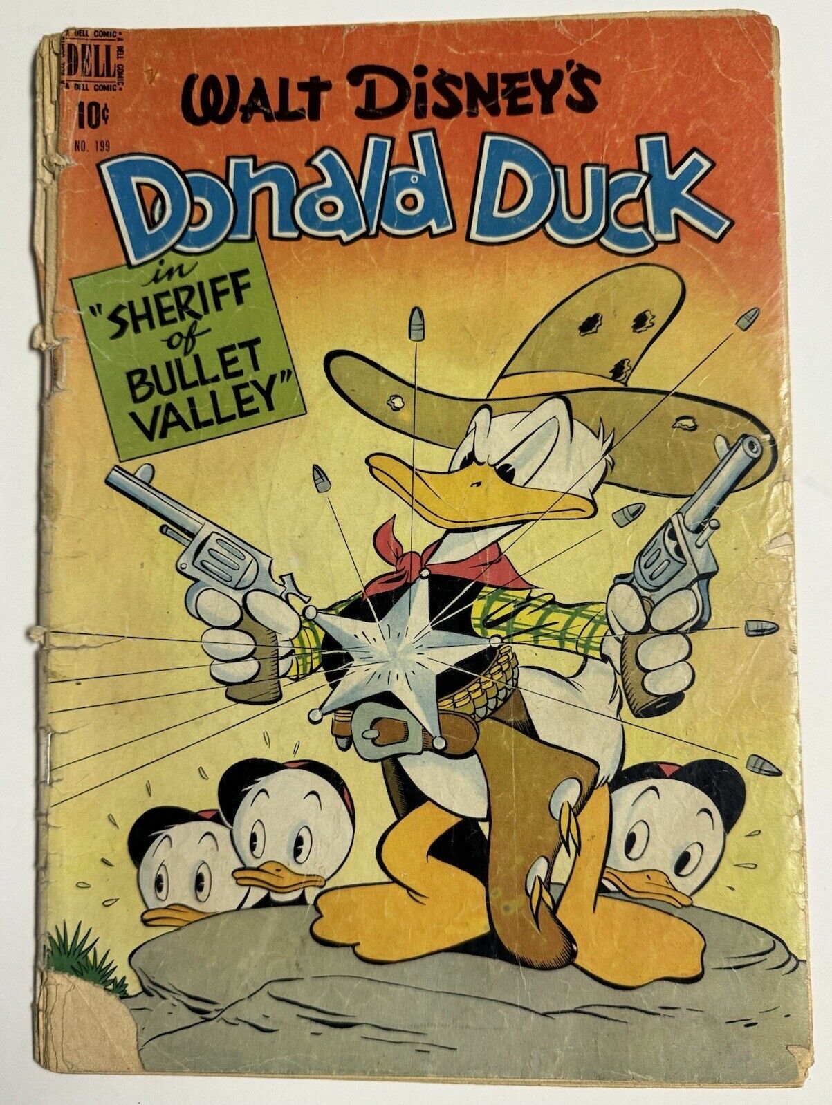 FOUR COLOR #199 Sheriff Bullet Valley DELL GD- (1.8) 1948 CARL BARKS Golden Age