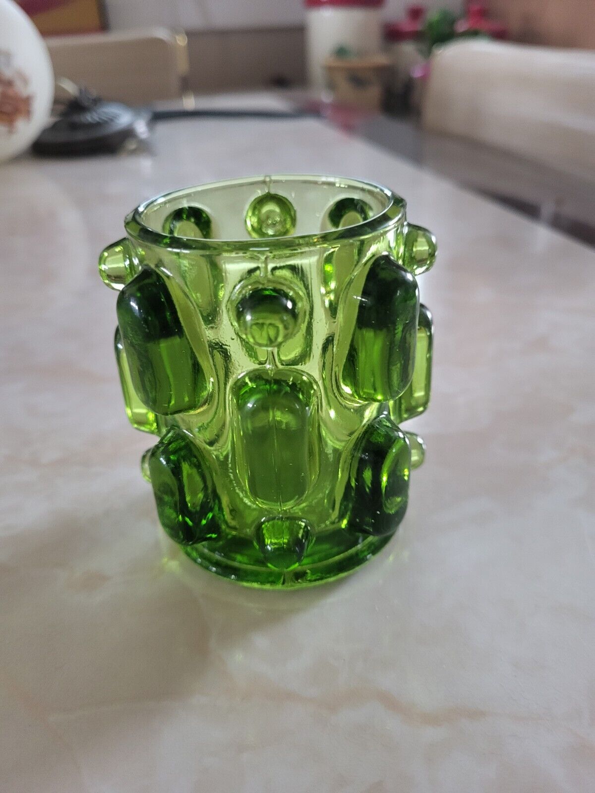 MCM Japanese Bond Ware green glass votive