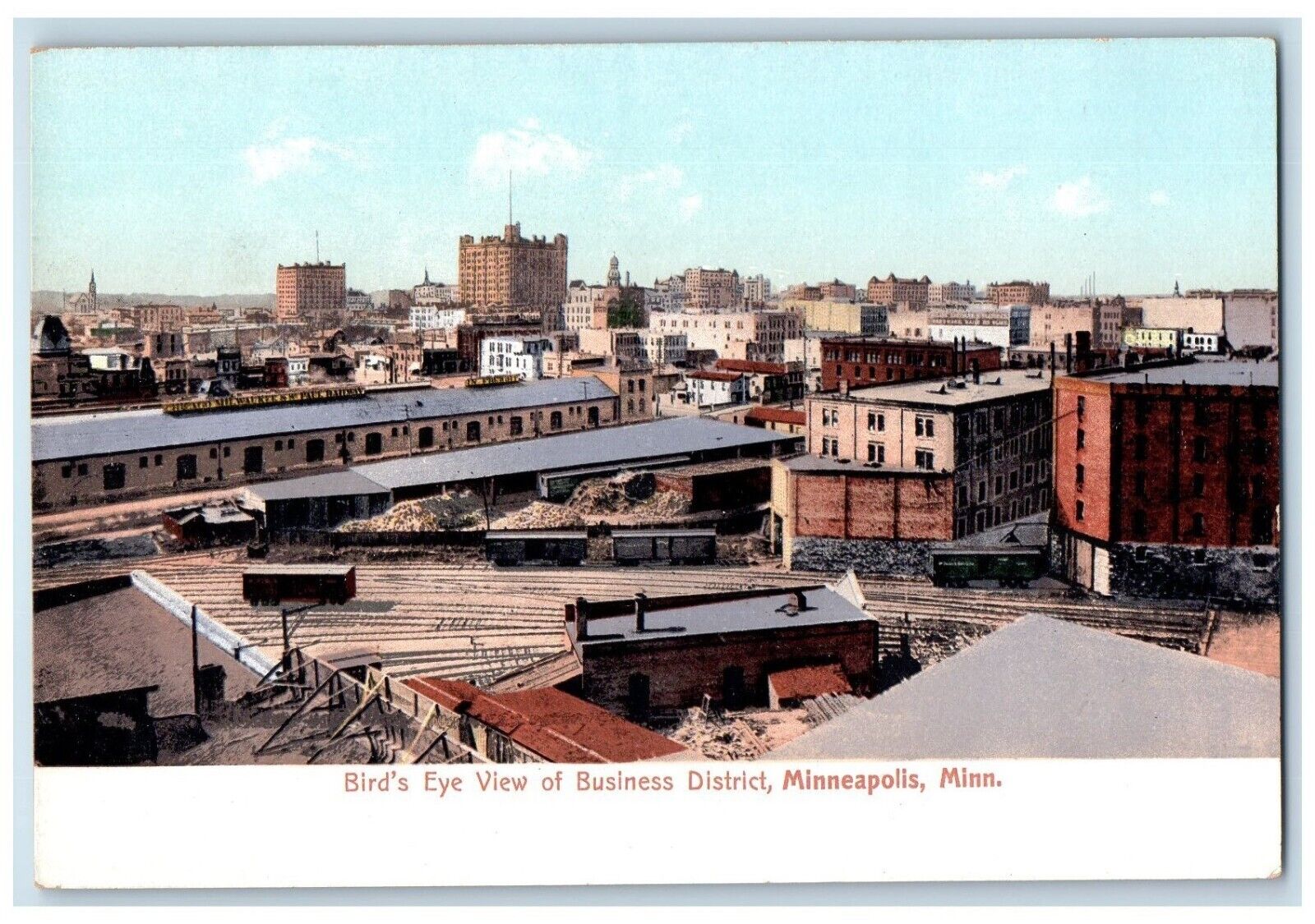 c1905 Birds Eye View Business District Minneapolis Minnesota MN Vintage Postcard