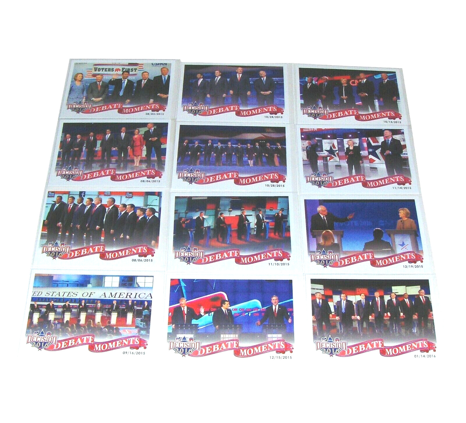 Decision 2016 Complete DEBATE MOMENTS Political Trading Cards Set Donald Trump