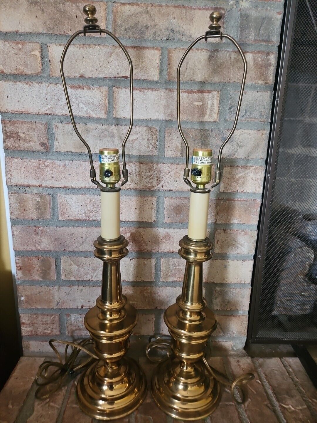 Pair of Leviton Brass Table Lamps