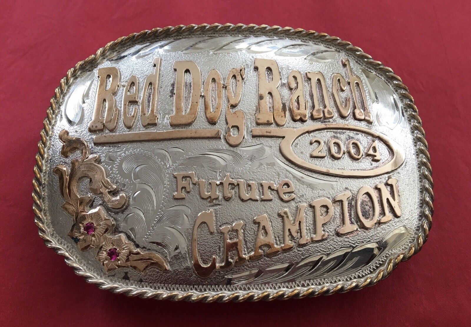 SUPER SALE  Vintage 2004 RED DOG RANCH Future CHAMPION Diablo Trophy Belt Buckle