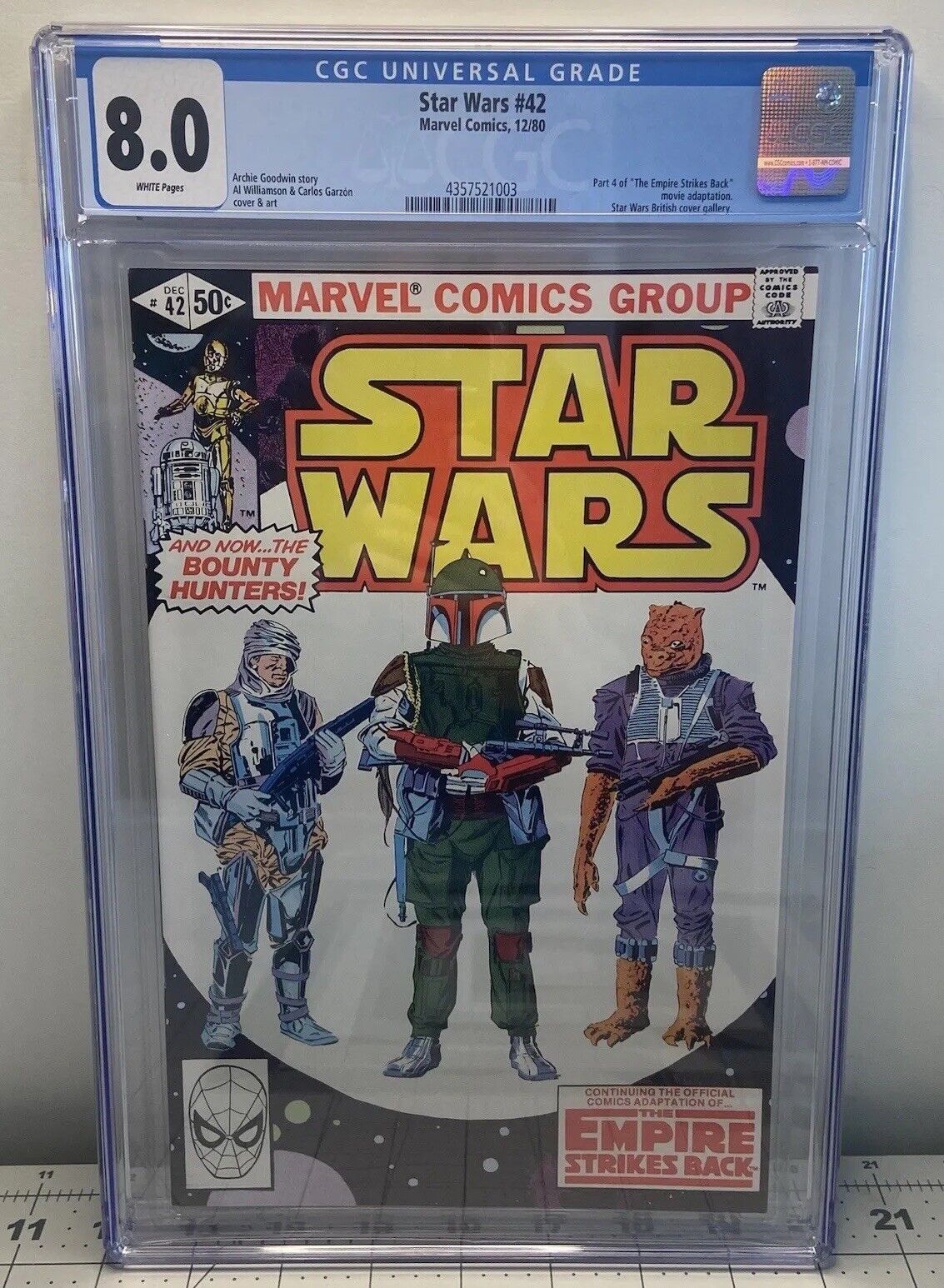 Star Wars #42 MCU 1980 VTG CGC 8.0 VF 1st Full Cover Appearance of Boba Fett Key