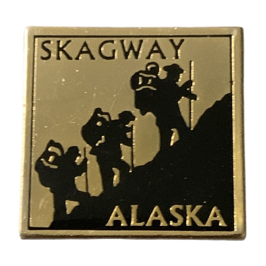 Vintage Skagway Alaska Mountain Climbers Travel Souvenir Pin