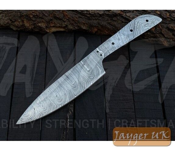 Handmade Kitchen Knife Blade-Damascus Steel heat treated Blank-Utility Knife-K7