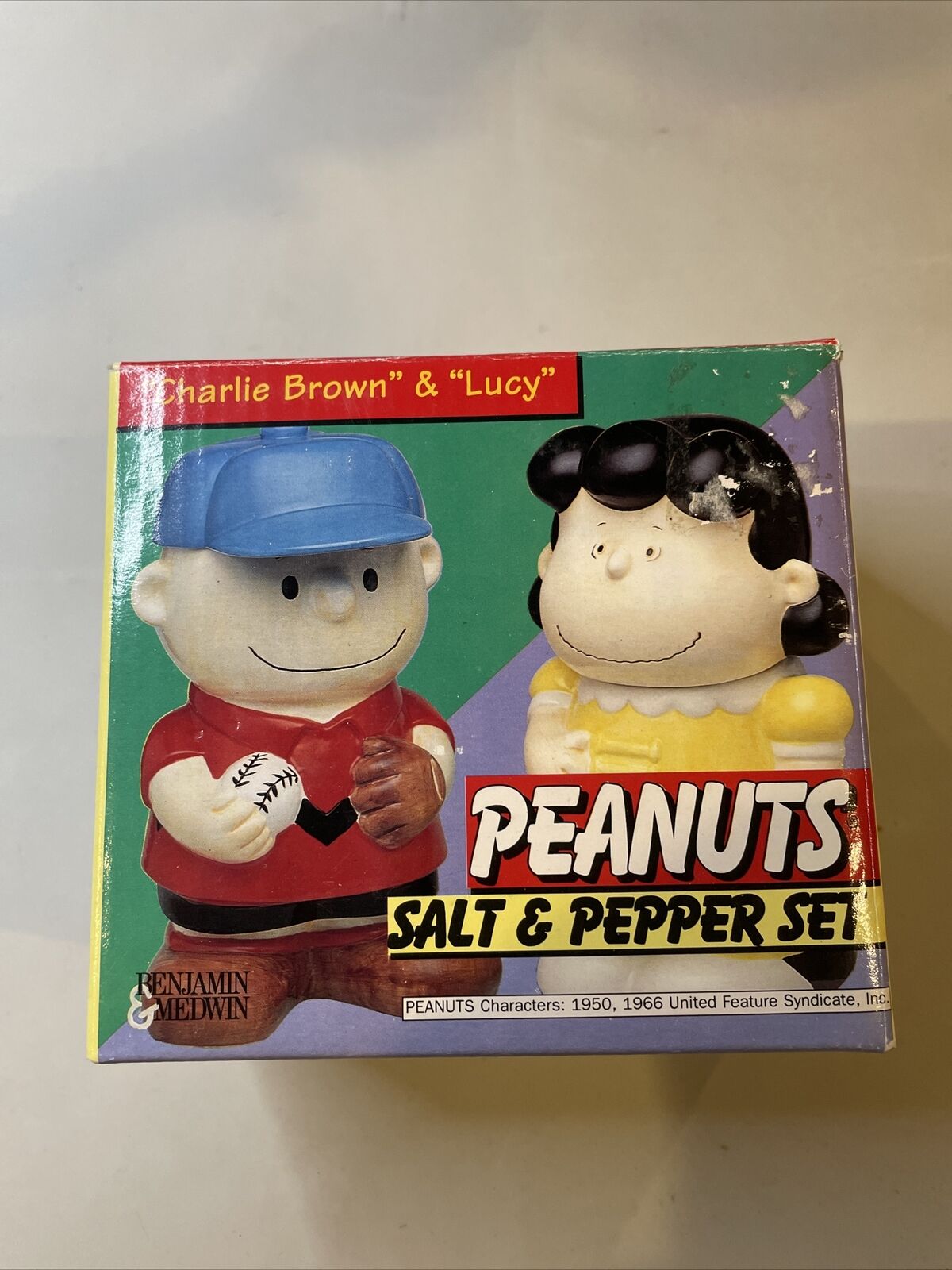 Vintage Benjamin & Medwin Peanuts Charlie Brown & Lucy Salt And Pepper Shakers